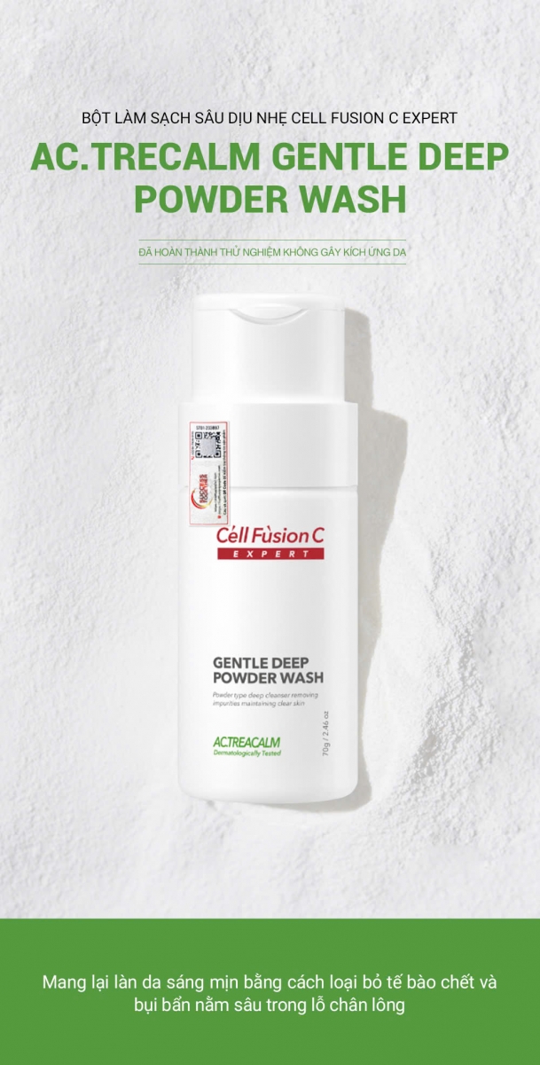 Bột Làm Sạch Sâu Dịu Nhẹ Cell Fusion C Expert Gentle Deep Powder Wash 70g