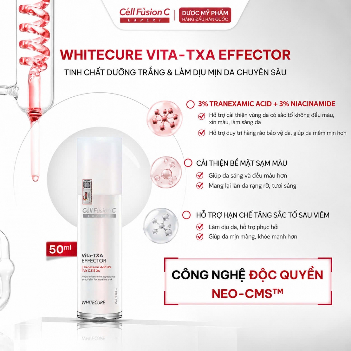 Tinh Chất Dưỡng Trắng Mờ Thâm & Sáng Da Đều Màu Cell Fusion C Expert Whitecure Vita.CEB12 Effector
